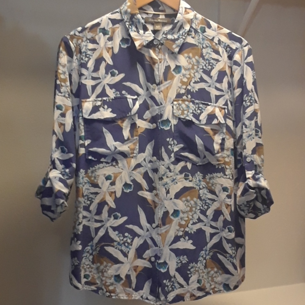 Floral Silk Button Up